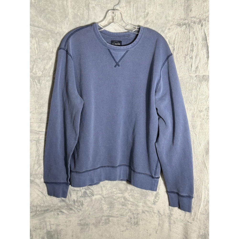 J.Crew Mens Garment-Dyed Crewneck Sweatshirt Blue 100% Cotton Large F7977